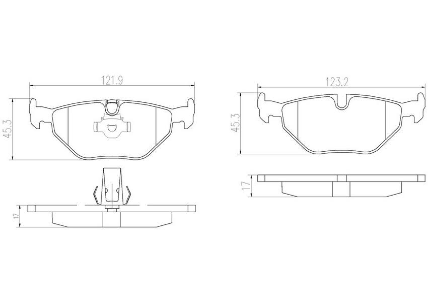 BMW Disc Brake Pad Set - Rear (Ceramic) 34216778168 - Brembo P06023N